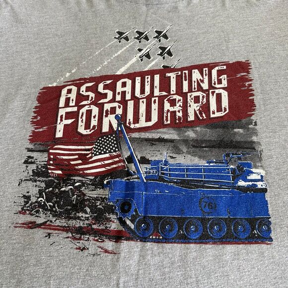 Grunt Style Logo T Shirt Mens XXL Gray Short Sleeve Assulting Forward Patroitic - Picture 3 of 4